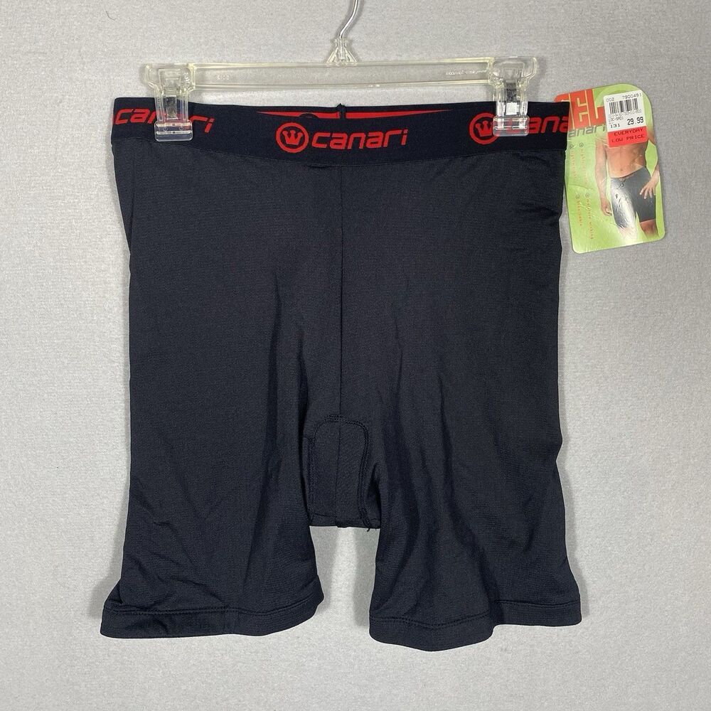 New Canari Cycling Shorts Men Large Black Padded Gel Bike Shorts Breathable